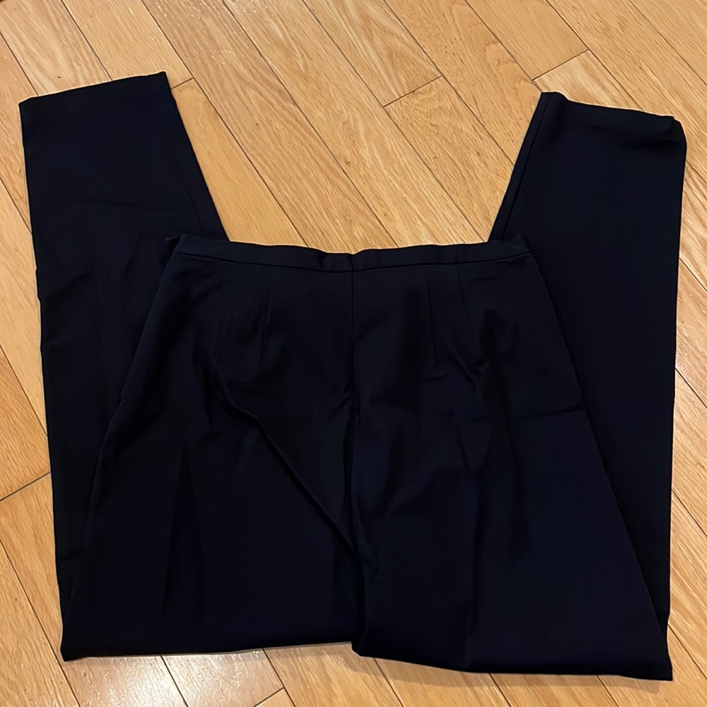 LL Bean Black Cotton Trouser Straight Leg Pants Size 14 Regular - Picture 7 of 7